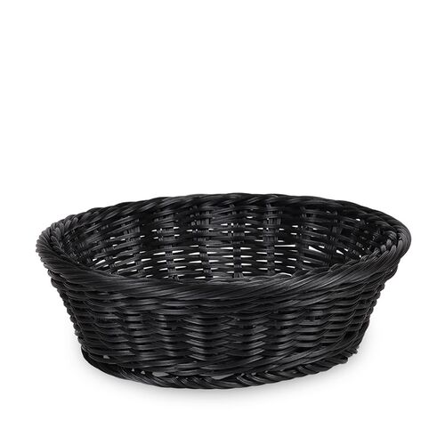 Rund brødkurv sort Ø25x8 cm