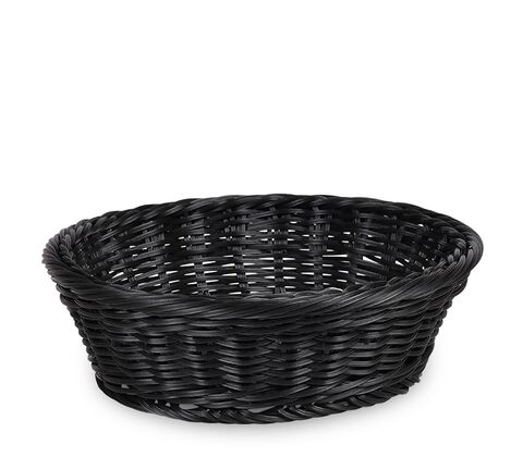 Rund brødkurv sort Ø25x8 cm
