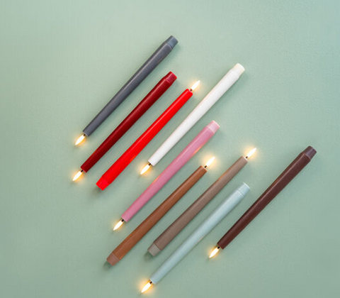 Uyuni Lighting LED stagelys 2 stk. dusty green H 25 cm