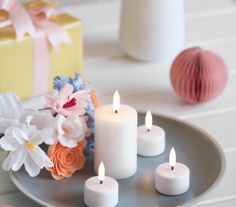 Uyuni Lighting LED fyrfadslys hvid Ø3,9cm