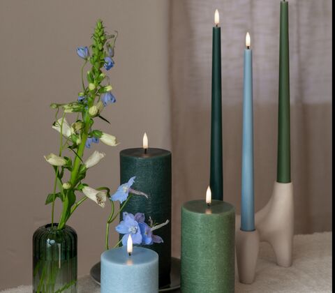 Uyuni Lighting LED stagelys lyseblå H32 cm 2 stk.