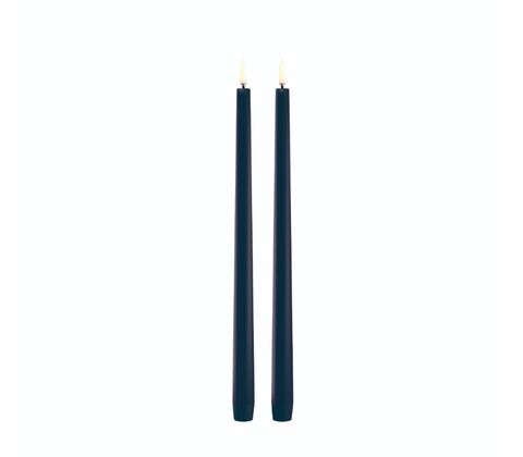 Uyuni Lighting LED stagelys mørkeblå H 32 cm 2 stk.