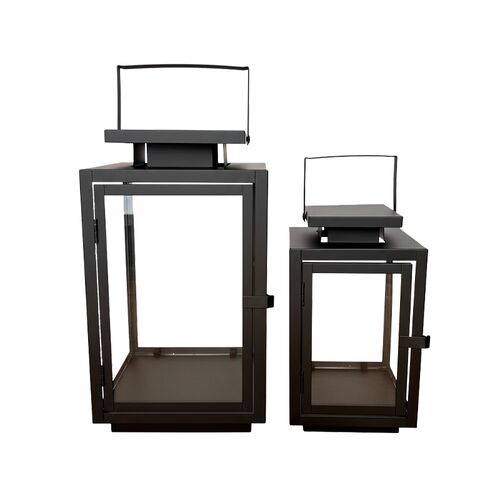 Enjoy lanterner 2 stk. firkantet sort metal