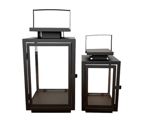Enjoy lanterner 2 stk. firkantet sort metal
