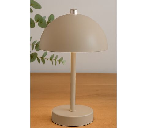 Bordlampe beige opladeligt med touch H 25,5 cm