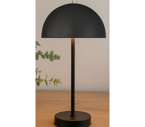Bordlampe sort opladelig med touch H 35 cm