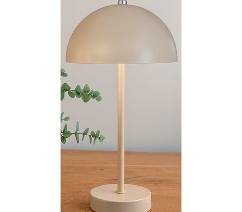 Bordlampe beige opladeligt med touch H 35 cm