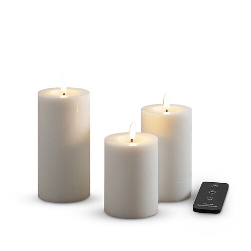 ENJOY LED bloklys 3-pak Ø7,5 cm hvid