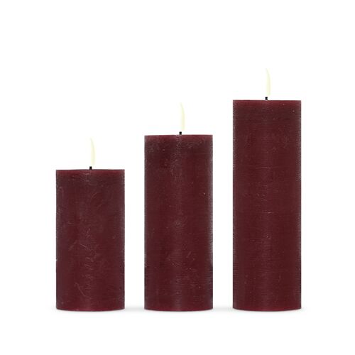 ENJOY LED bloklys 3-pak bordeaux Ø 4,8 cm