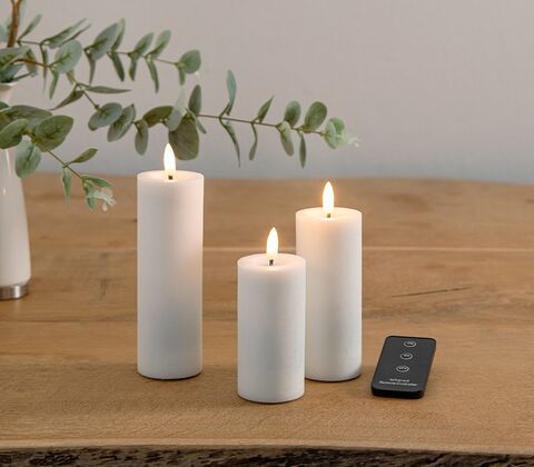 ENJOY LED bloklys 3-pak Ø4,8 cm hvid
