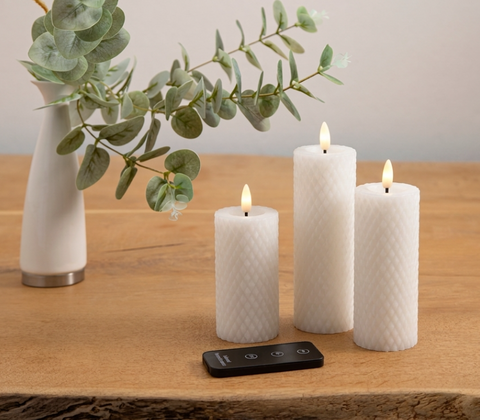 Enjoy Harlekin LED bloklys hvid Ø 5,8 cm 3 stk.