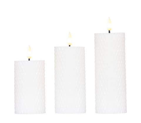 Enjoy Harlekin LED bloklys hvid Ø 5,8 cm 3 stk.