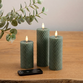 Enjoy Harlekin LED bloklys grøn Ø 5,8 cm 3 stk.