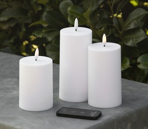 ENJOY LED bloklys sæt udendørs Ø7 cm hvid