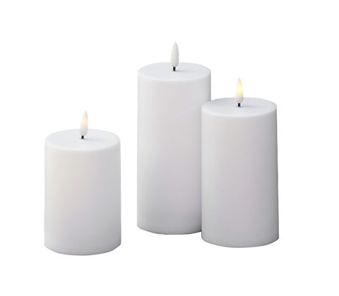 ENJOY LED bloklys sæt udendørs Ø7 cm hvid