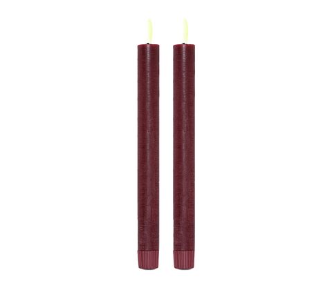 Enjoy LED stagelys bordeaux H 22,5 cm 2 stk.