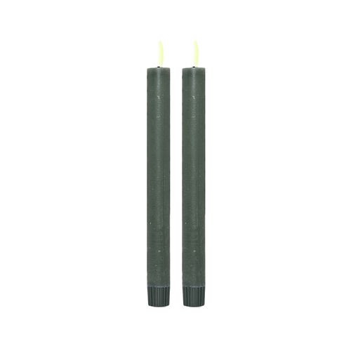 ENJOY LED stagelys 2-pak Ø2,2xH22 cm grøn