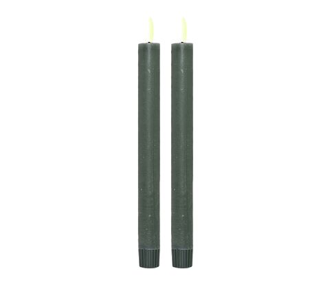 ENJOY LED stagelys 2-pak Ø2,2xH22 cm grøn