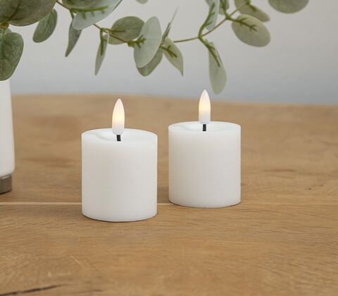 ENJOY LED mini bloklys 2-pak Ø4,8xH5 cm hvid