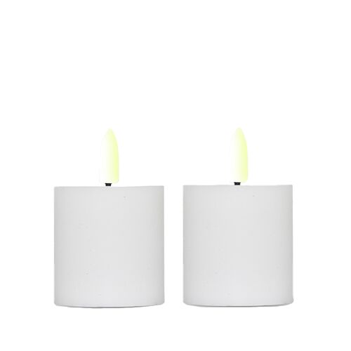 ENJOY LED mini bloklys 2-pak Ø4,8xH5 cm hvid