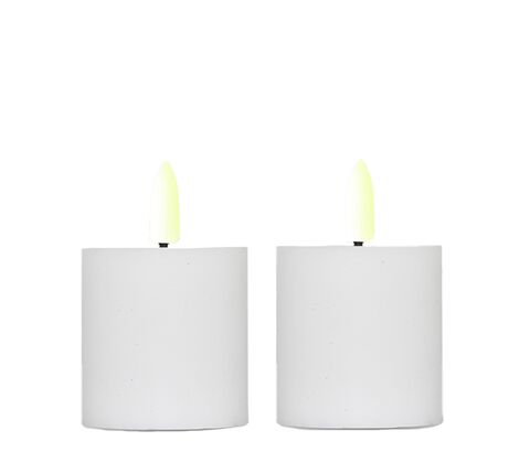 ENJOY LED mini bloklys 2-pak Ø4,8xH5 cm hvid