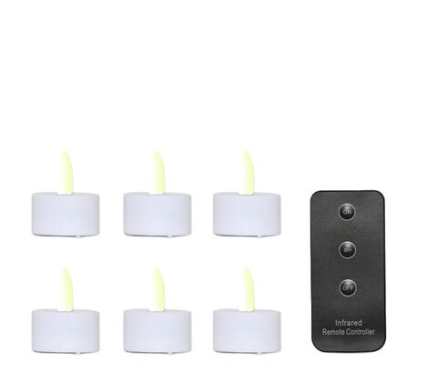 ENJOY LED fyrfadslys 6-pak plast Ø3,6xH2 cm hvid
