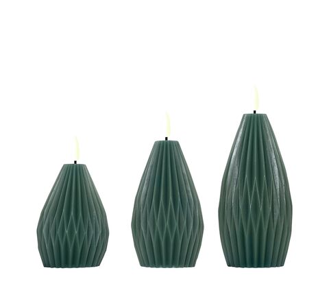 Enjoy Elipse LED vokslys grøn 3 stk.