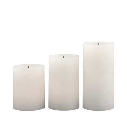 ENJOY LED bloklys 3-pak grå Ø 7,5 cm