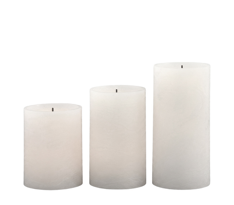 ENJOY LED bloklys 3-pak grå Ø 7,5 cm