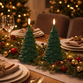 Enjoy LED lys juletræ 2-pak grøn H 19 cm