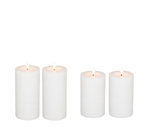 Enjoy LED bloklys genopladelig hvid Ø 7,5 cm 4 stk.