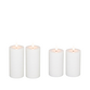 Enjoy LED bloklys genopladelig hvid Ø 7,5 cm 4 stk.