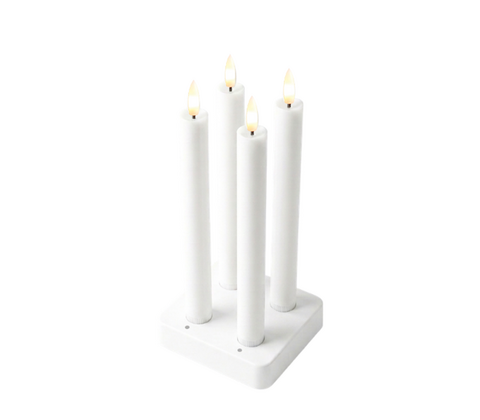 Enjoy LED stagelys genopladelig hvid H 22 cm 4 stk.