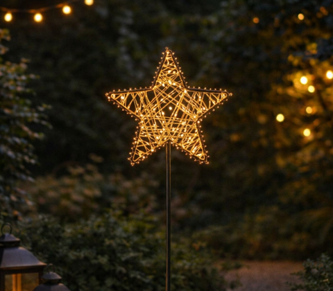 Enjoy LED udendørs stjerne på spyd sort H 82 cm