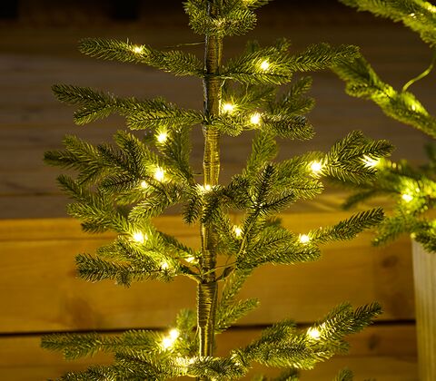 Juletræ i potte med 70 LED lys H 120 cm