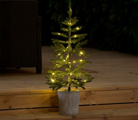 Juletræ i potte med 70 LED lys H 120 cm