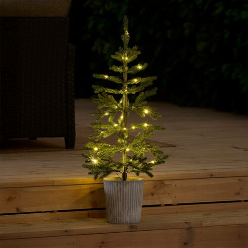 Juletræ i potte med 70 LED lys H 120 cm