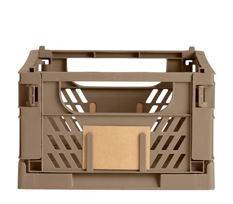 Stabelbar foldekasse valnød 33x24,5x15 cm