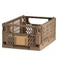 Stabelbar foldekasse valnød 33x24,5x15 cm