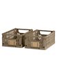 Stabelbar foldekasse valnød 25x16,5x10 cm 2 stk.