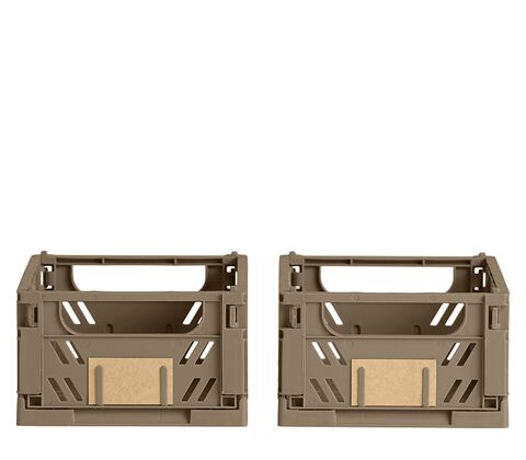 Stabelbar foldekasse valnød 17x12,5 cm 2 stk.