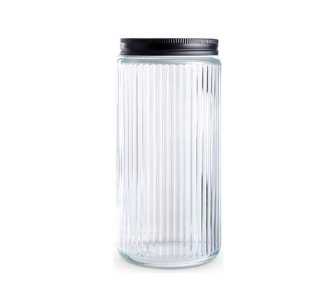 Opbevaringsglas Nordic med låg klar 0,9 liter