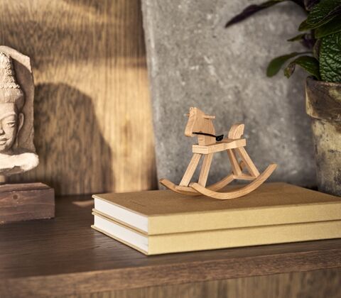 Kay Bojesen Figurines mini gyngehest bøg H 9,5 cm