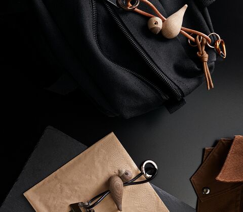 Kay Bojesen Fugle nøglering guld/brun 4,5 cm