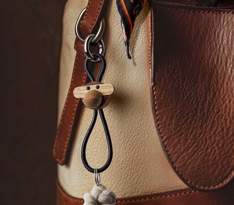 Kay Bojesen Abe nøglering sølv/sort 3 cm