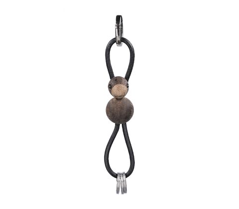 Kay Bojesen Fugle nøglering sølv/sort 4,5 cm