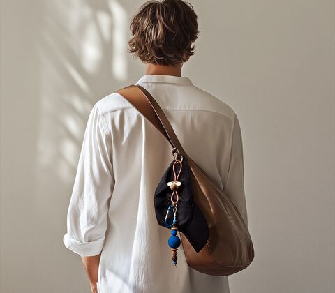 Kay Bojesen Fugle nøglering sølv/sort 4,5 cm