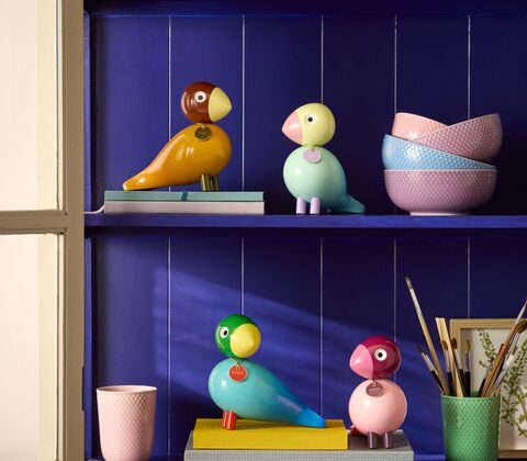 Kay Bojesen Story Bird Styrke Birds fugl blå bøgetræ H 15,5 cm