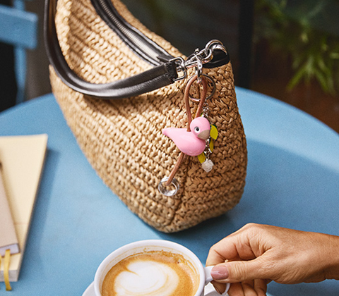 Kay Bojesen Fugle nøglering rosa 4,5 cm