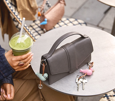 Kay Bojesen Fugle nøglering rosa 4,5 cm